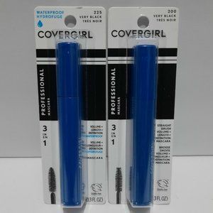 ⚫ $ 8.00 Set of 2 COVERGIRL PROFESSIONAL MASCARA VERY BLACK  # 200 & #225